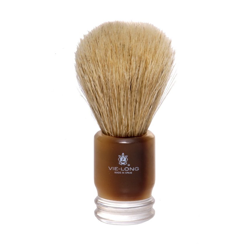 VieLong Brown/Clear Horse Hair Shaving Brush Mike's Hair Studio